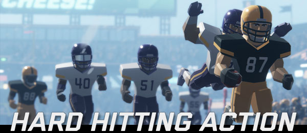 Hard-hitting, high impact arcade football video game